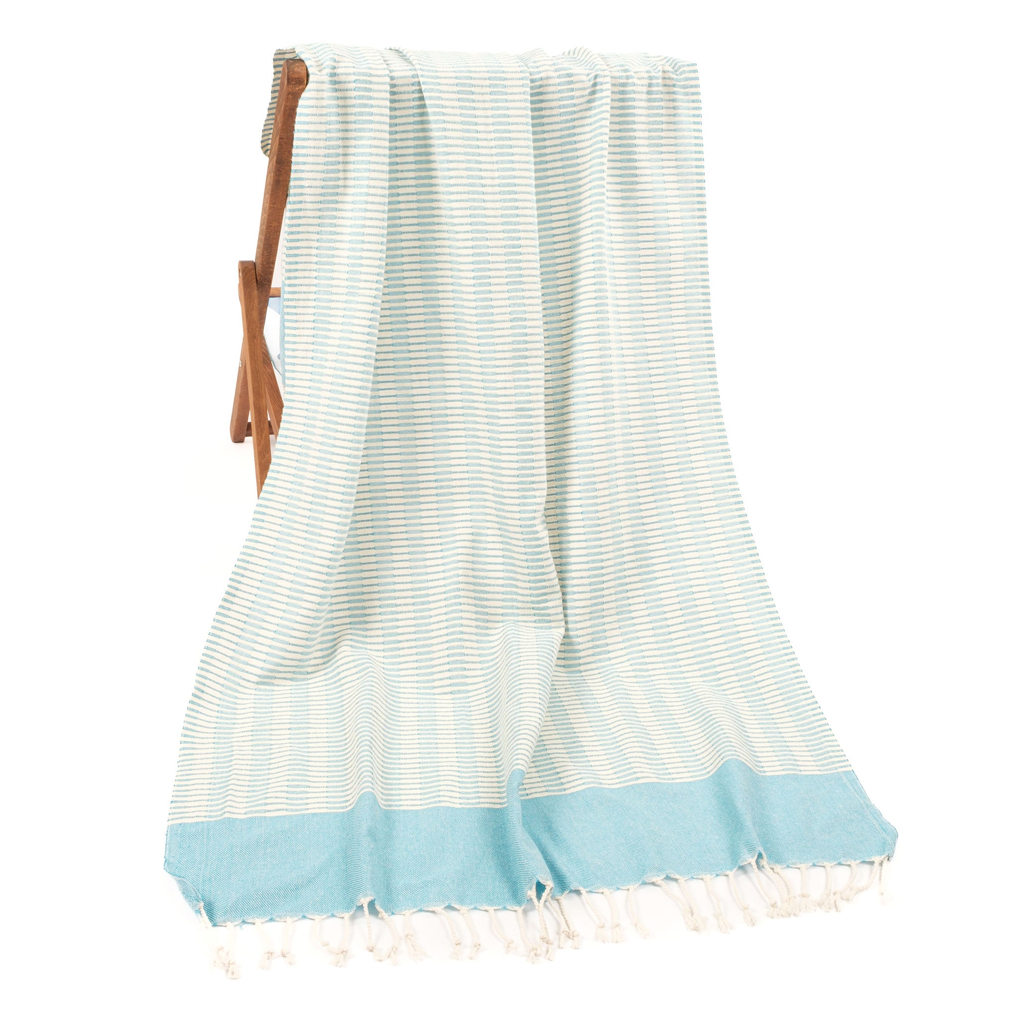 American-softlinen - 100% Cotton Turkish Peshtemal Towels 40x70 Inches - Turquoise - 1