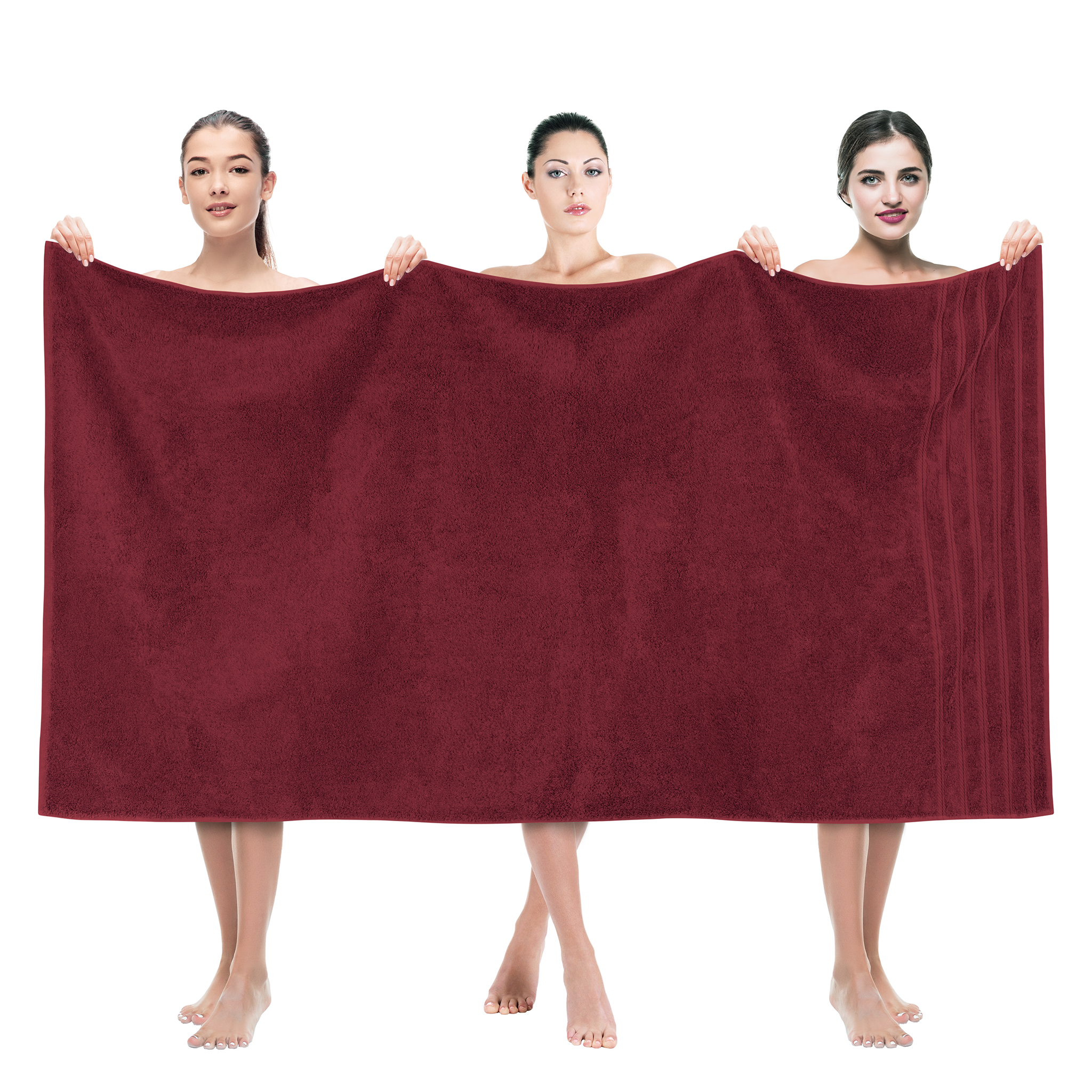 American-softlinen - 35x70 Jumbo Bath Sheet Turkish Bath Towel - 16 Piece Case Pack - Bordeaux-Red - 1