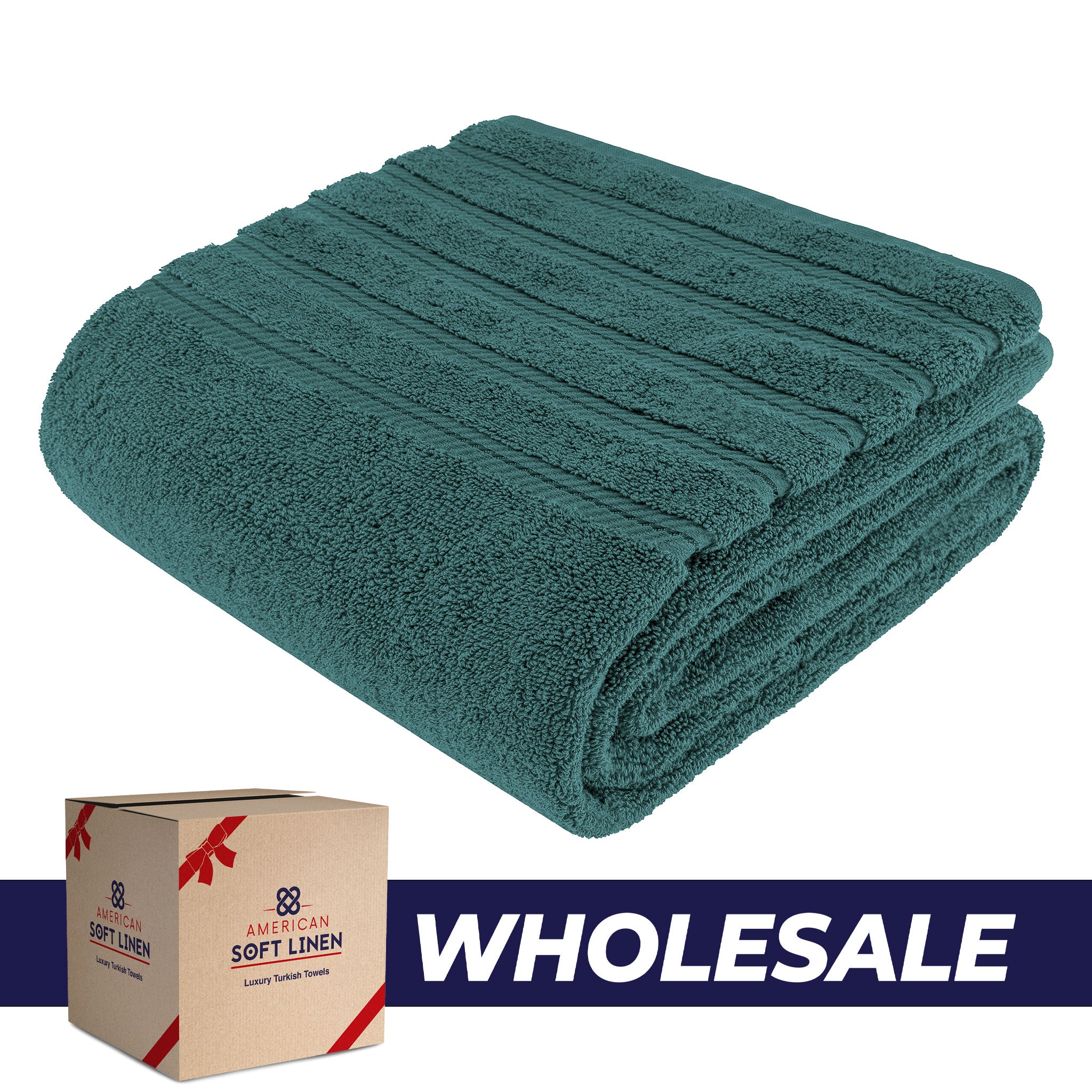 American-softlinen - 35x70 Jumbo Bath Sheet Turkish Bath Towel - 16 Piece Case Pack - Colonial-Blue - 0