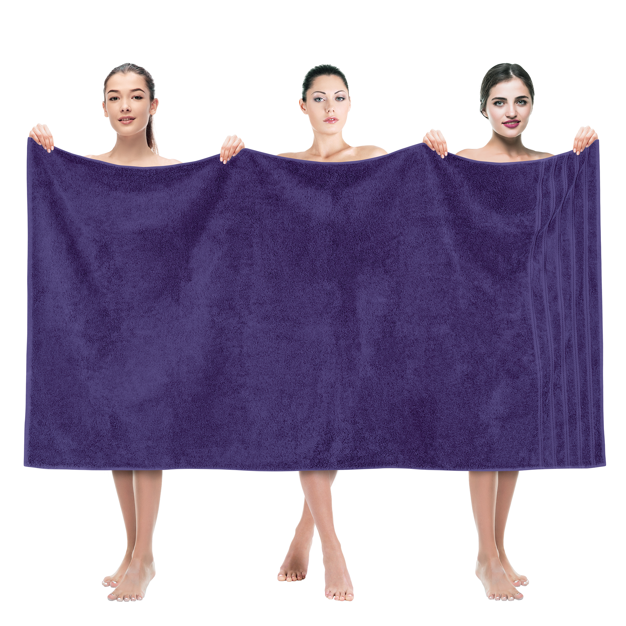 American-softlinen - 35x70 Jumbo Bath Sheet Turkish Bath Towel - 16 Piece Case Pack - Purple - 1