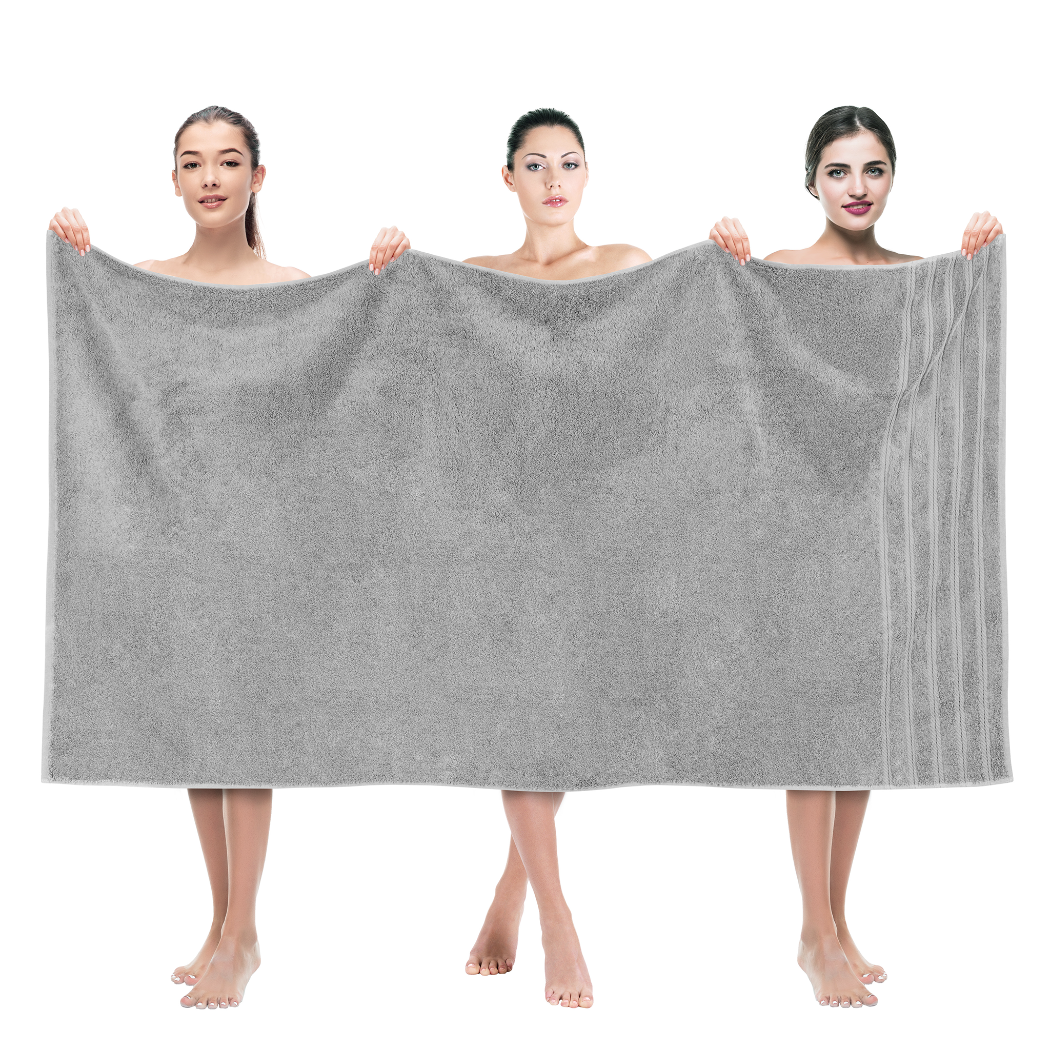 American-softlinen - 35x70 Jumbo Bath Sheet Turkish Bath Towel - 16 Piece Case Pack - Rockridge-Gray - 1