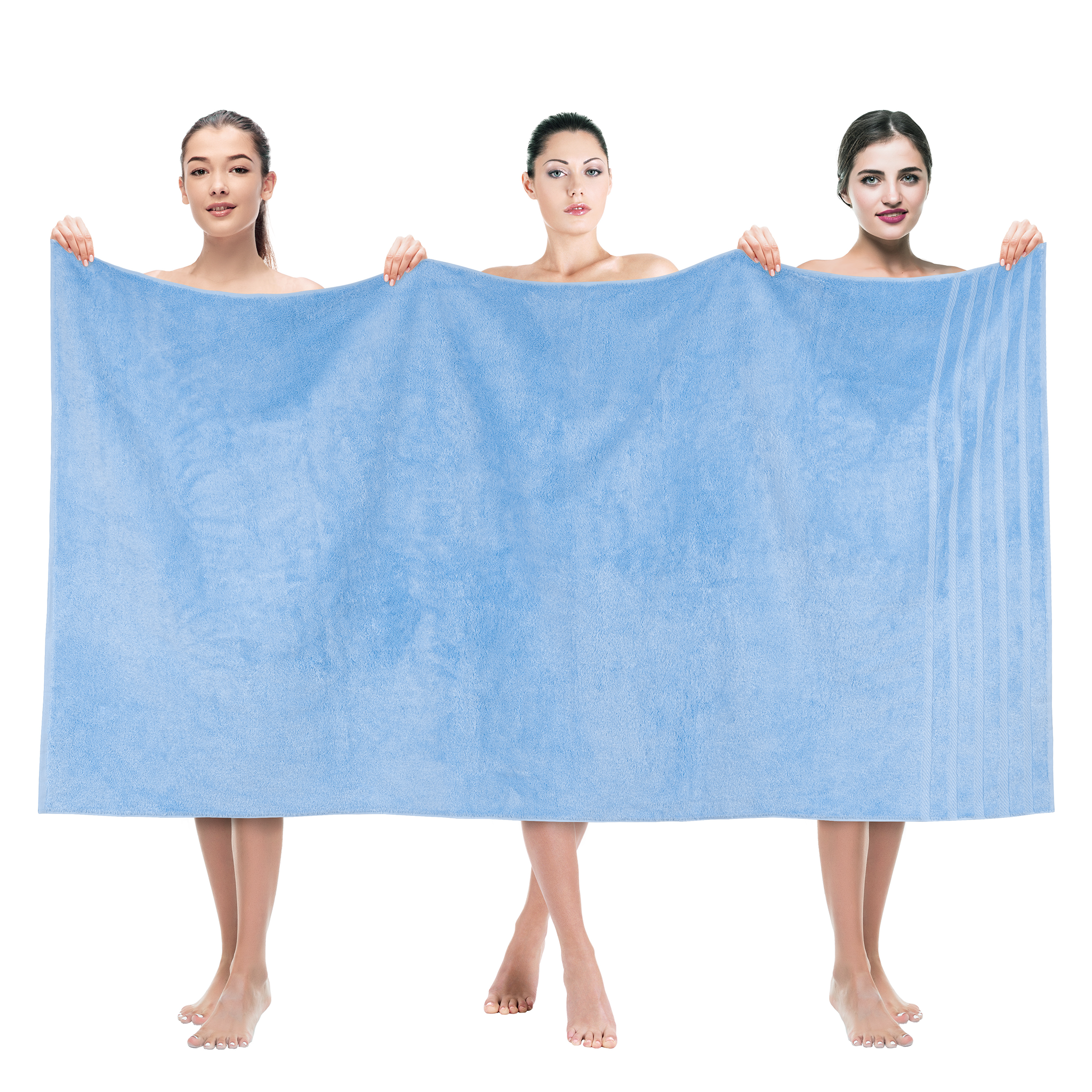 American-softlinen - 35x70 Jumbo Bath Sheet Turkish Bath Towel - 16 Piece Case Pack - Sky-Blue - 1