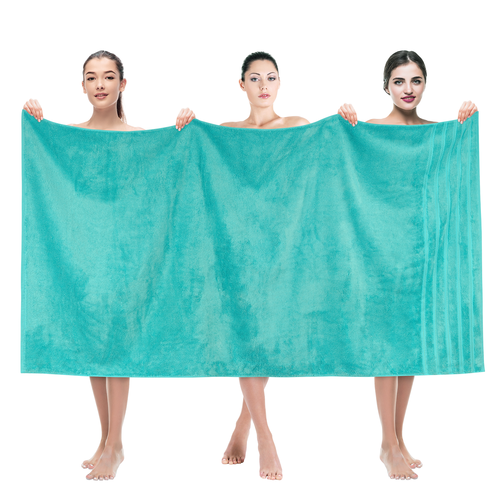 American-softlinen - 35x70 Jumbo Bath Sheet Turkish Bath Towel - 16 Piece Case Pack - Turquoise-Blue - 1