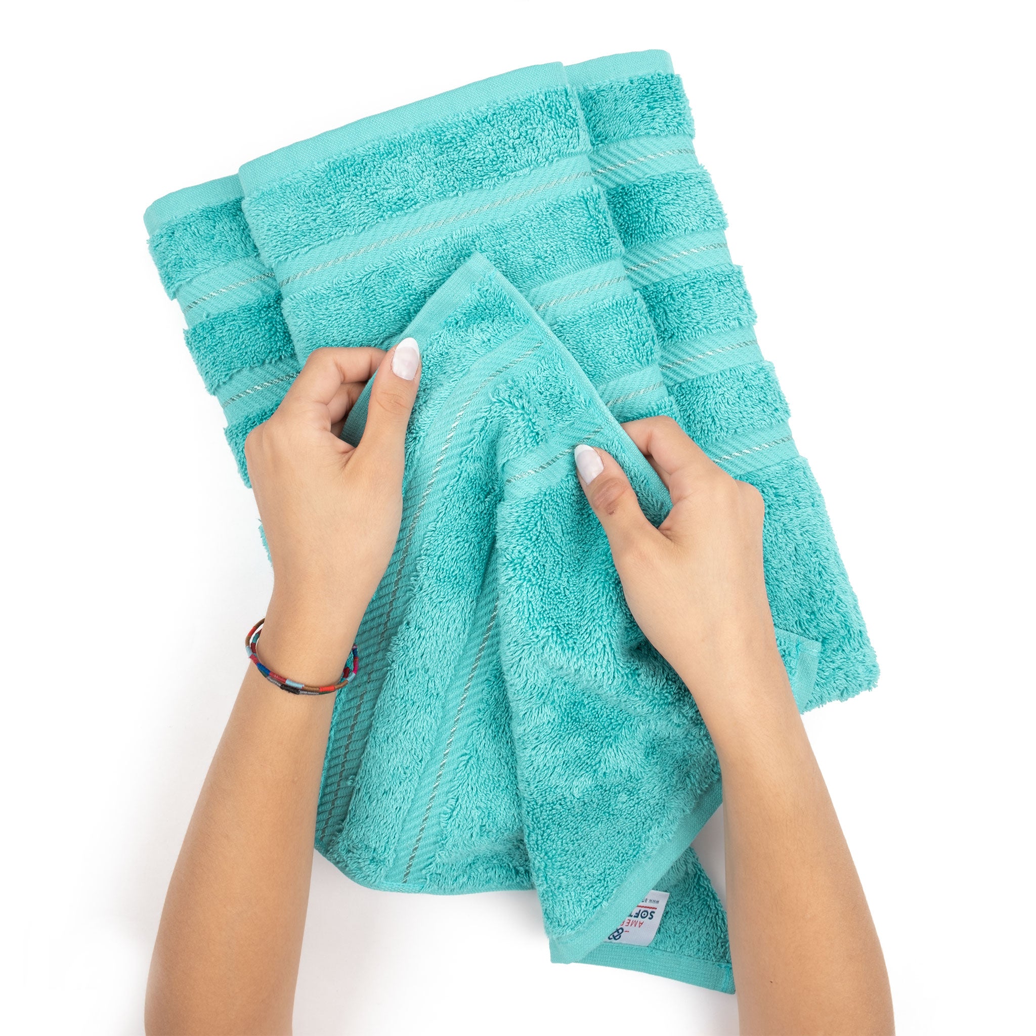 American-softlinen - 35x70 Jumbo Bath Sheet Turkish Bath Towel - 16 Piece Case Pack - Turquoise-Blue - 4