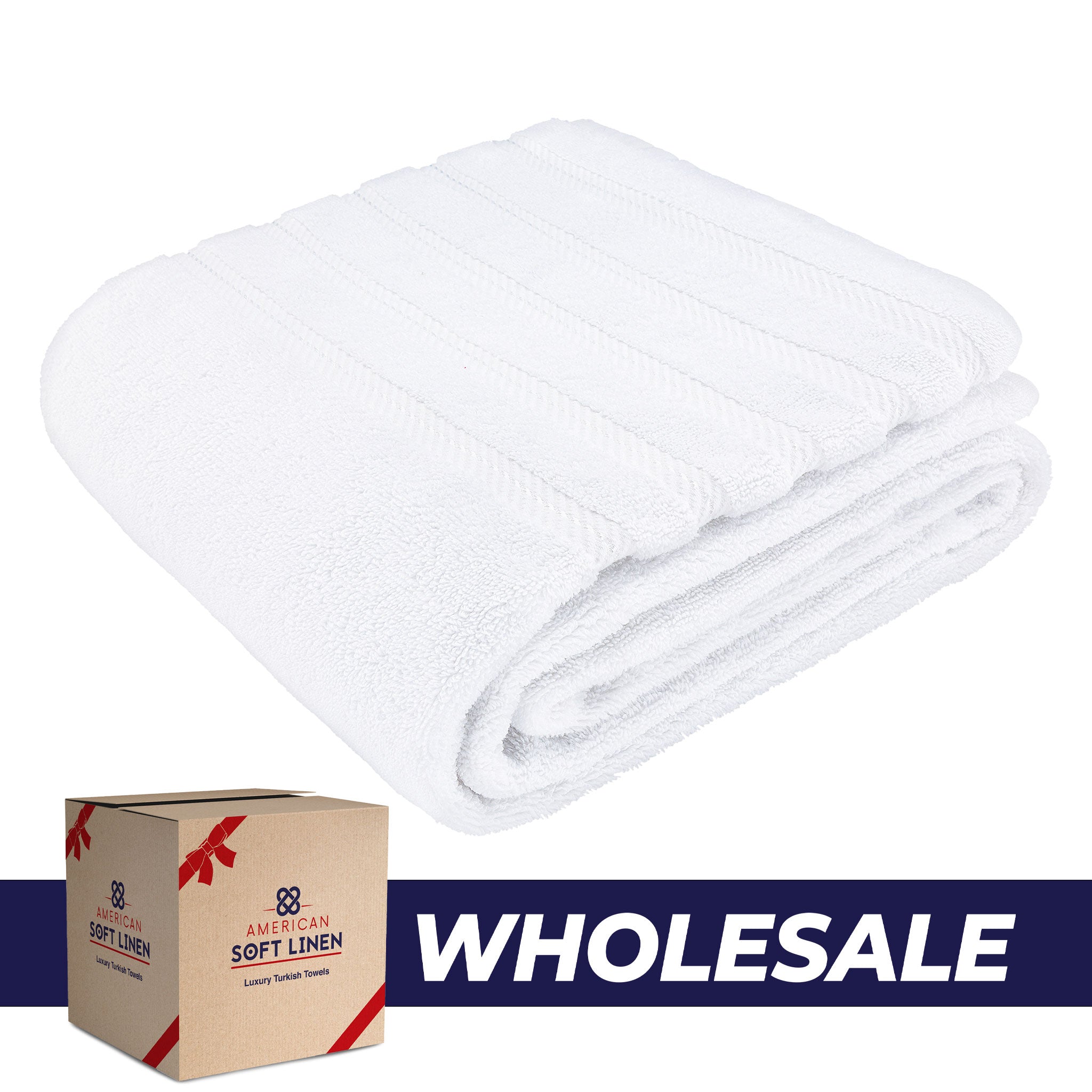 American-softlinen - 35x70 Jumbo Bath Sheet Turkish Bath Towel - 16 Piece Case Pack - White - 0