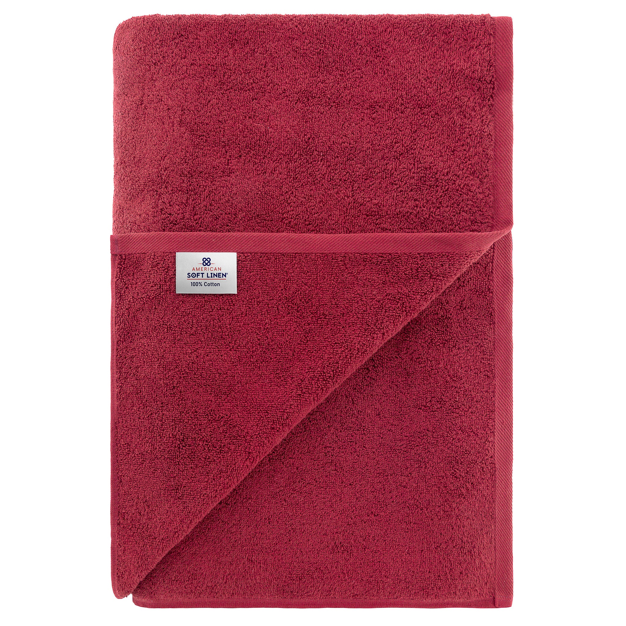American-softlinen - 40x80 Inch Oversized Bath Sheet Turkish Bath Towel - 12 Piece Case Pack - Bordeaux-Red - 6