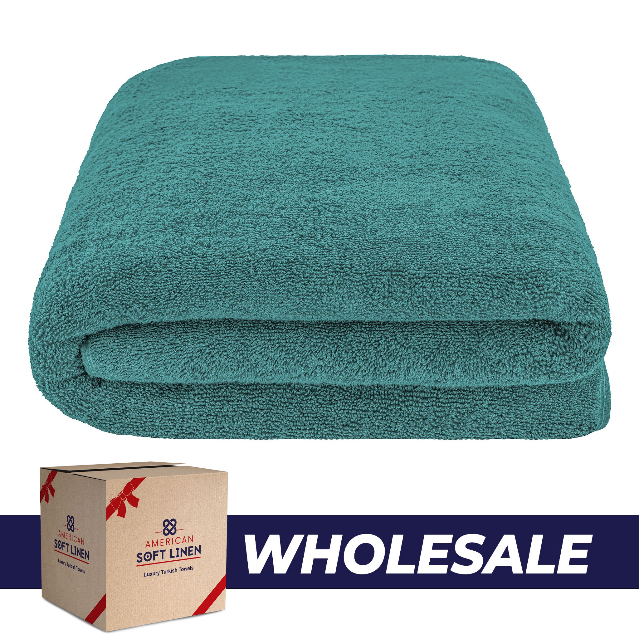 American-softlinen - 40x80 Inch Oversized Bath Sheet Turkish Bath Towel - 12 Piece Case Pack - Colonial-Blue - 0
