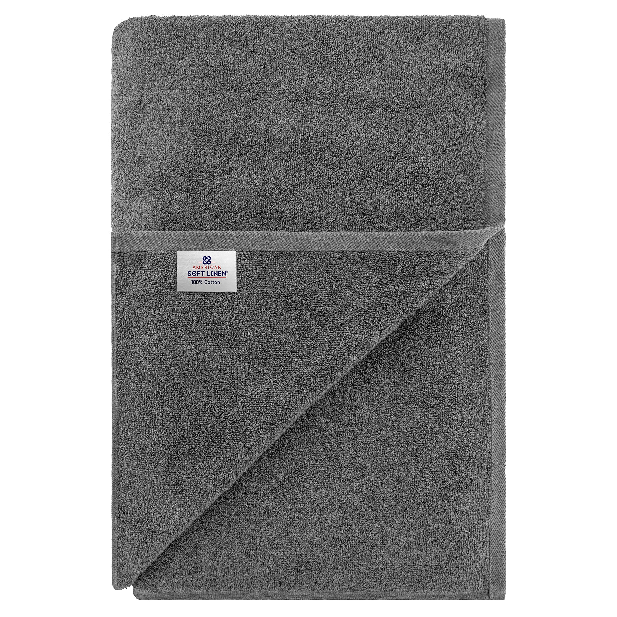 American-softlinen - 40x80 Inch Oversized Bath Sheet Turkish Bath Towel - 12 Piece Case Pack - Gray - 6