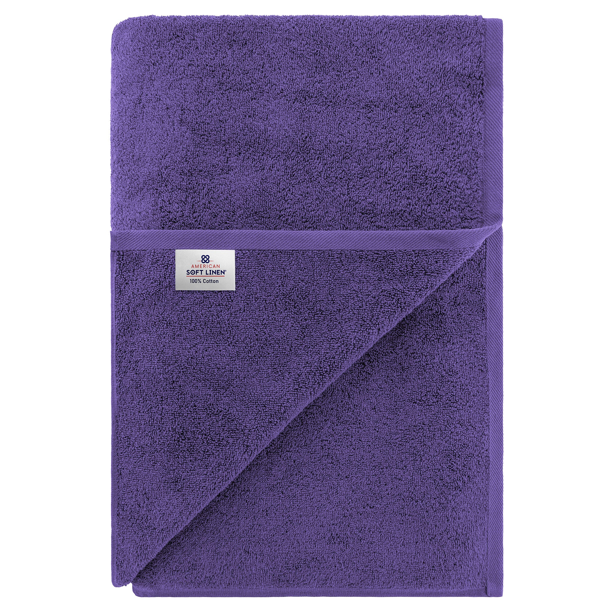 American-softlinen - 40x80 Inch Oversized Bath Sheet Turkish Bath Towel - 12 Piece Case Pack - Purple - 6