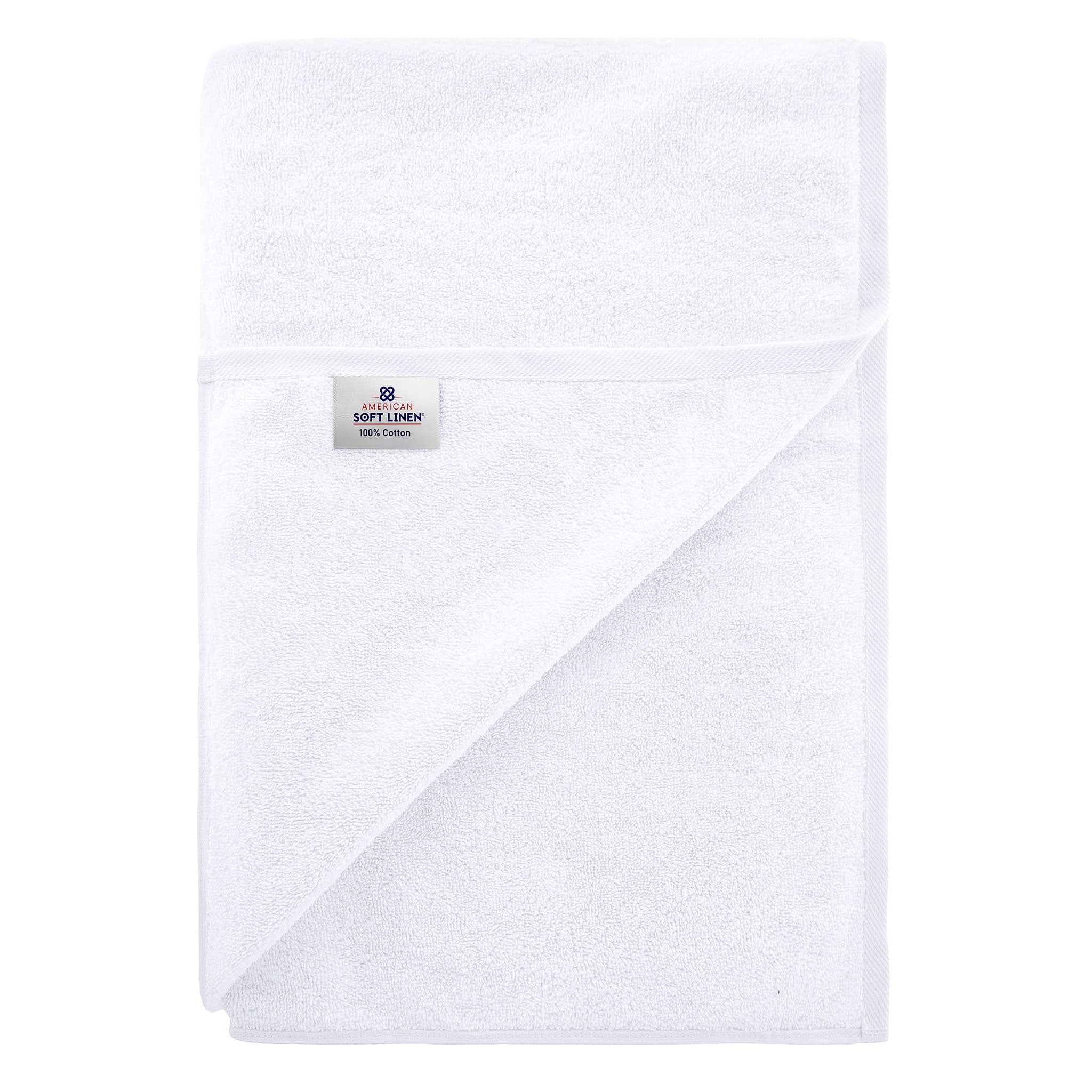 American-softlinen - 40x80 Inch Oversized Bath Sheet Turkish Bath Towel - 12 Piece Case Pack - White - 6