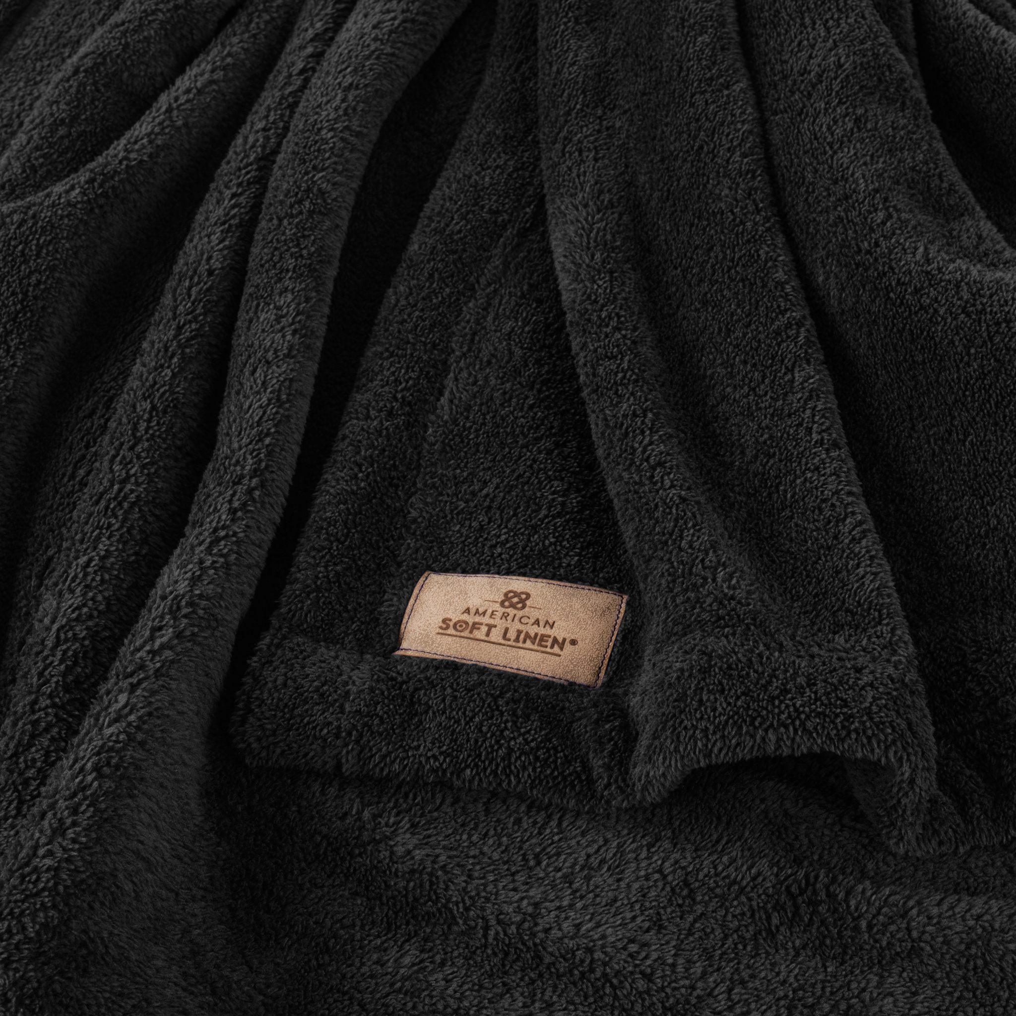 American-softlinen - Bedding Fleece Blanket - Throw Size 50x60 inches - Black - 4