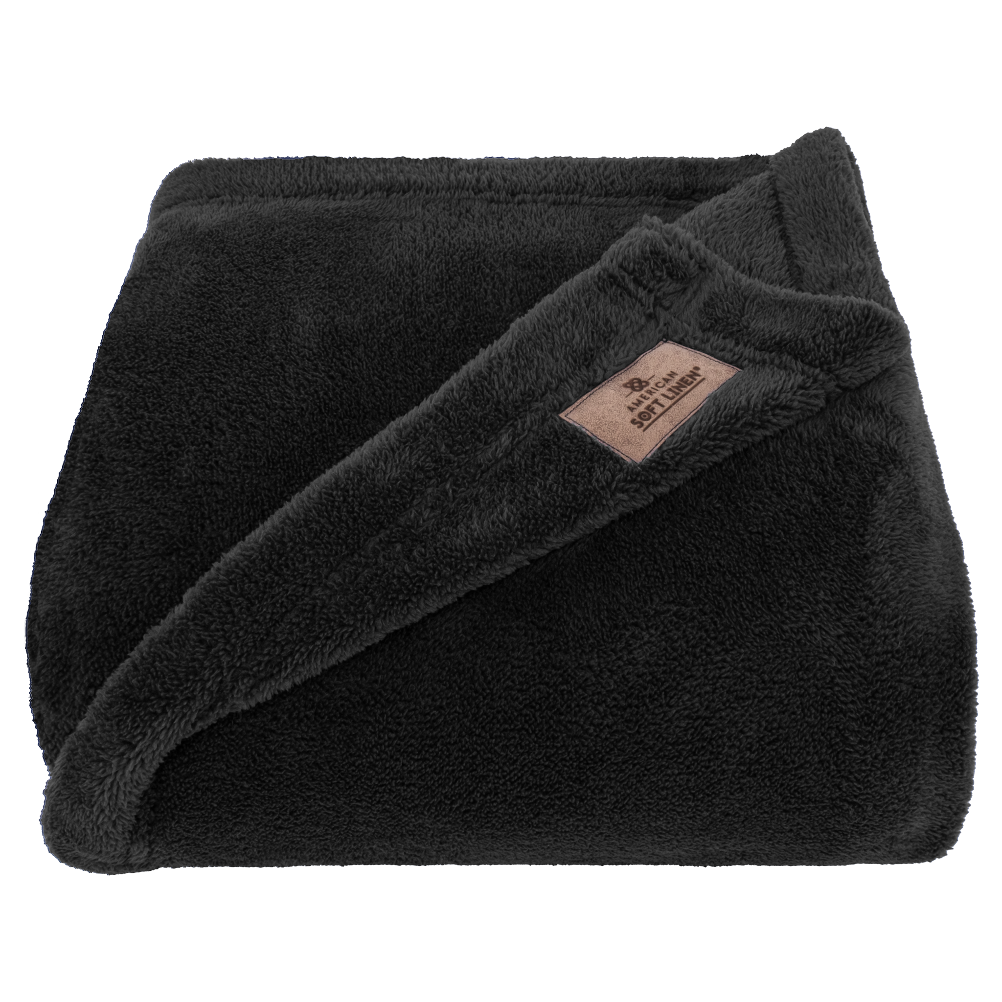 American-softlinen - Bedding Fleece Blanket - Twin Size 60x80 inches - Black - 3