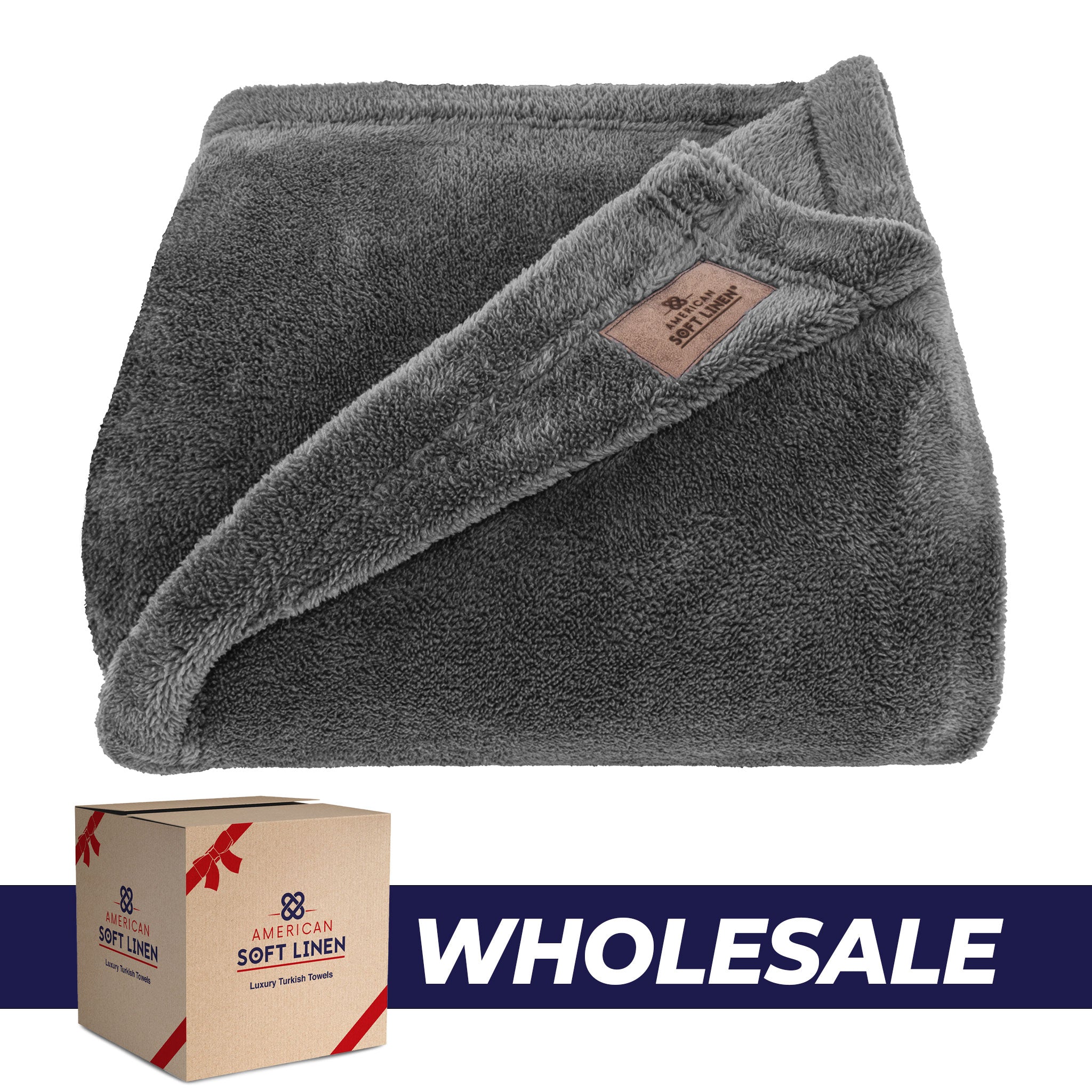 American-softlinen - Bedding Fleece Blanket - Wholesale - 15 Set Case Pack - Twin Size 60x80 inches - Gray - 0
