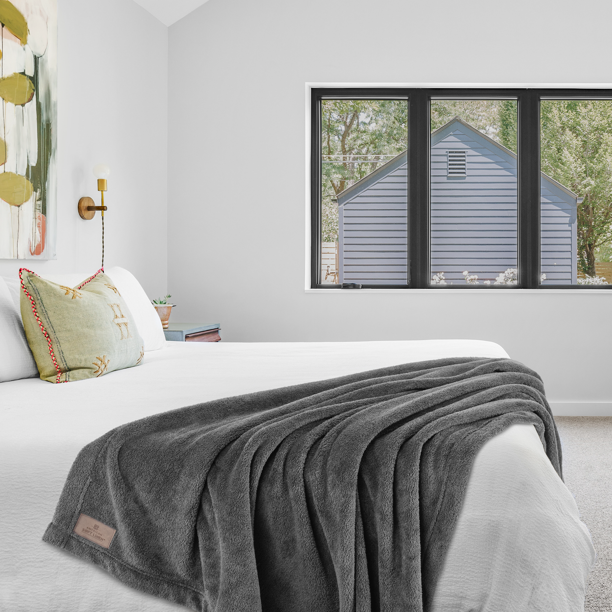 American-softlinen - Bedding Fleece Blanket - Wholesale - 15 Set Case Pack - Twin Size 60x80 inches - Gray - 2