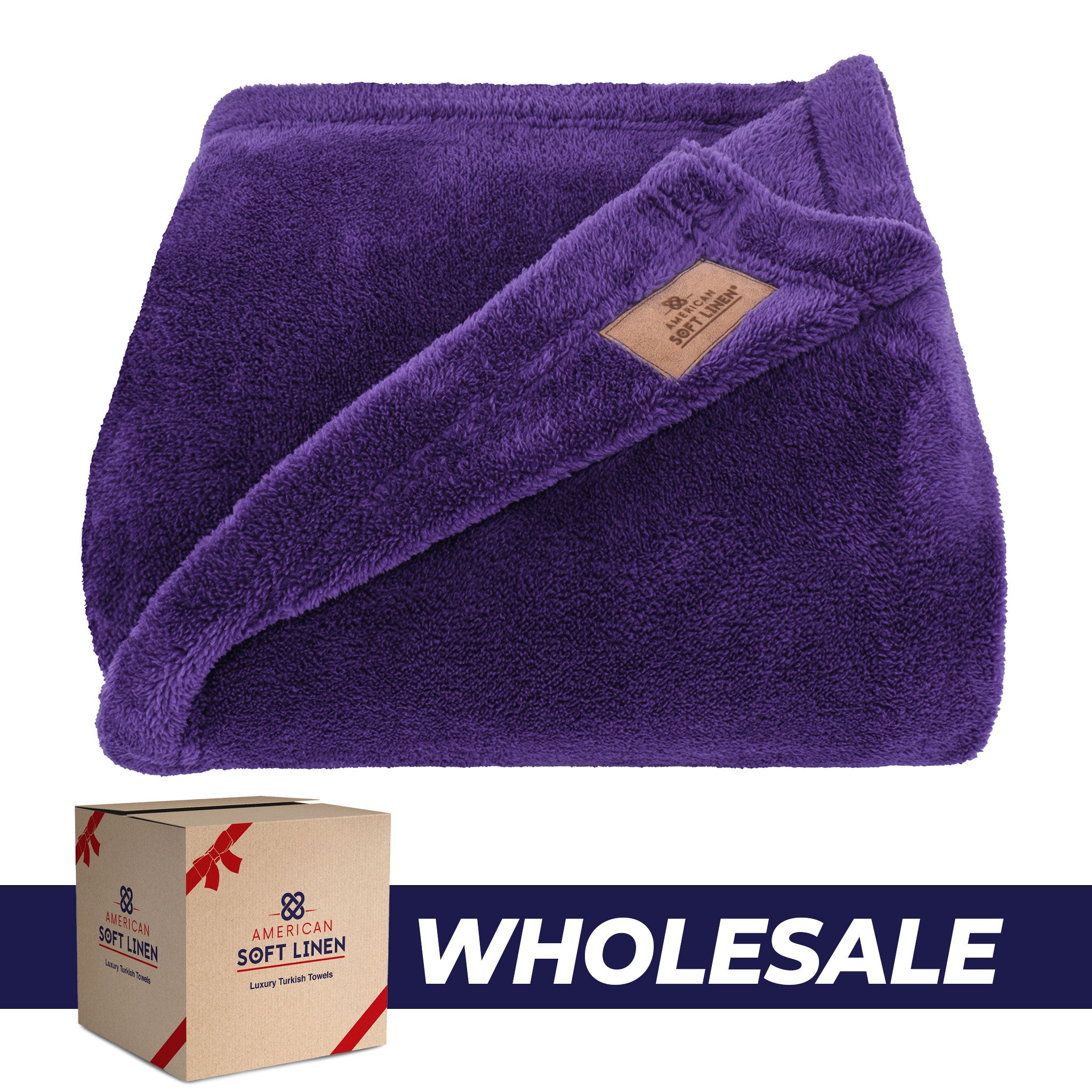 American-softlinen - Bedding Fleece Blanket - Wholesale - 15 Set Case Pack - Twin Size 60x80 inches - Purple - 0