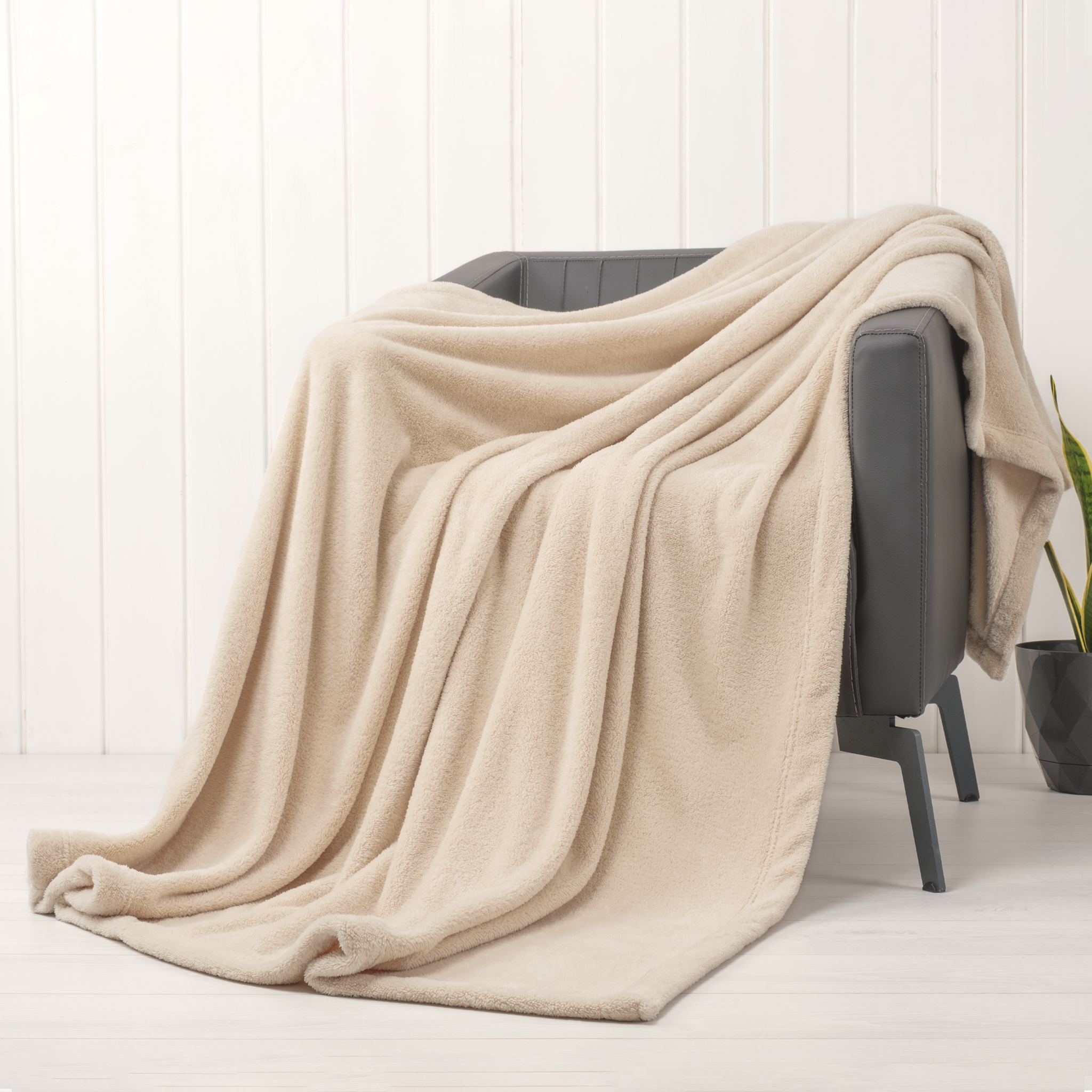 American-softlinen - Bedding Fleece Blanket - Wholesale - 15 Set Case Pack - Twin Size 60x80 inches - Sand-Taupe - 1