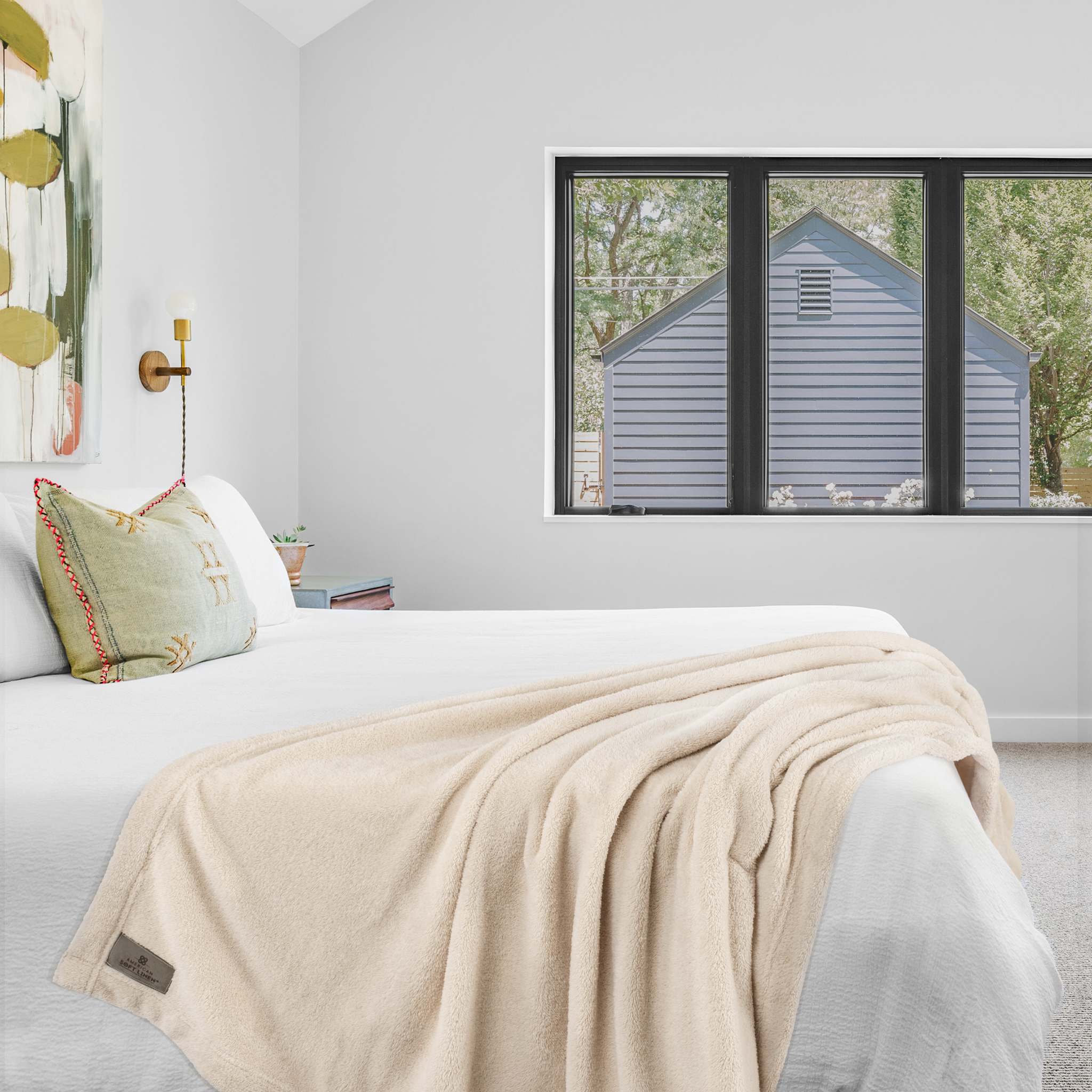 American-softlinen - Bedding Fleece Blanket - Wholesale - 15 Set Case Pack - Twin Size 60x80 inches - Sand-Taupe - 2