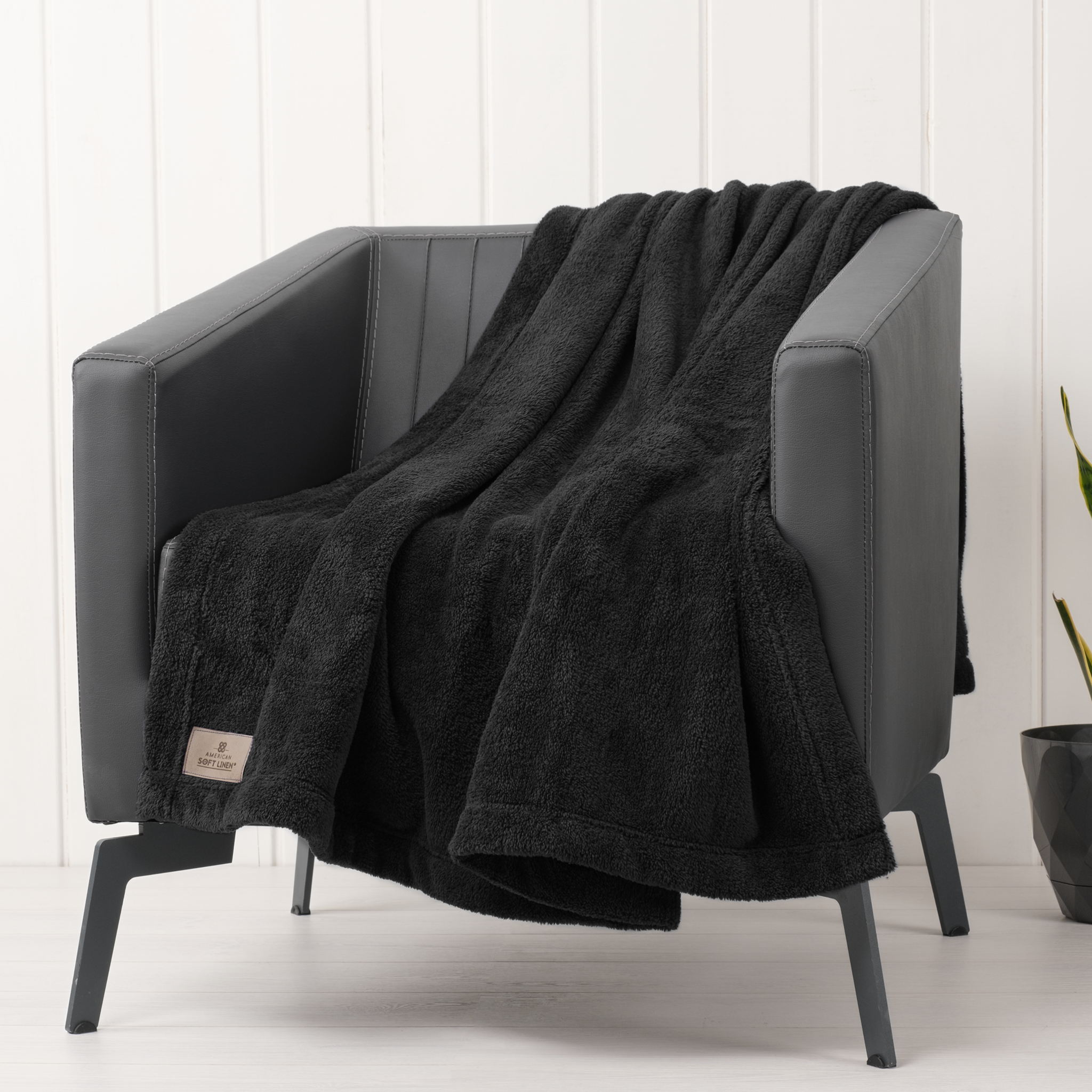 American-softlinen - Bedding Fleece Blanket - Wholesale - 24 Set Case Pack - Throw Size 50x60 inches - Black - 1