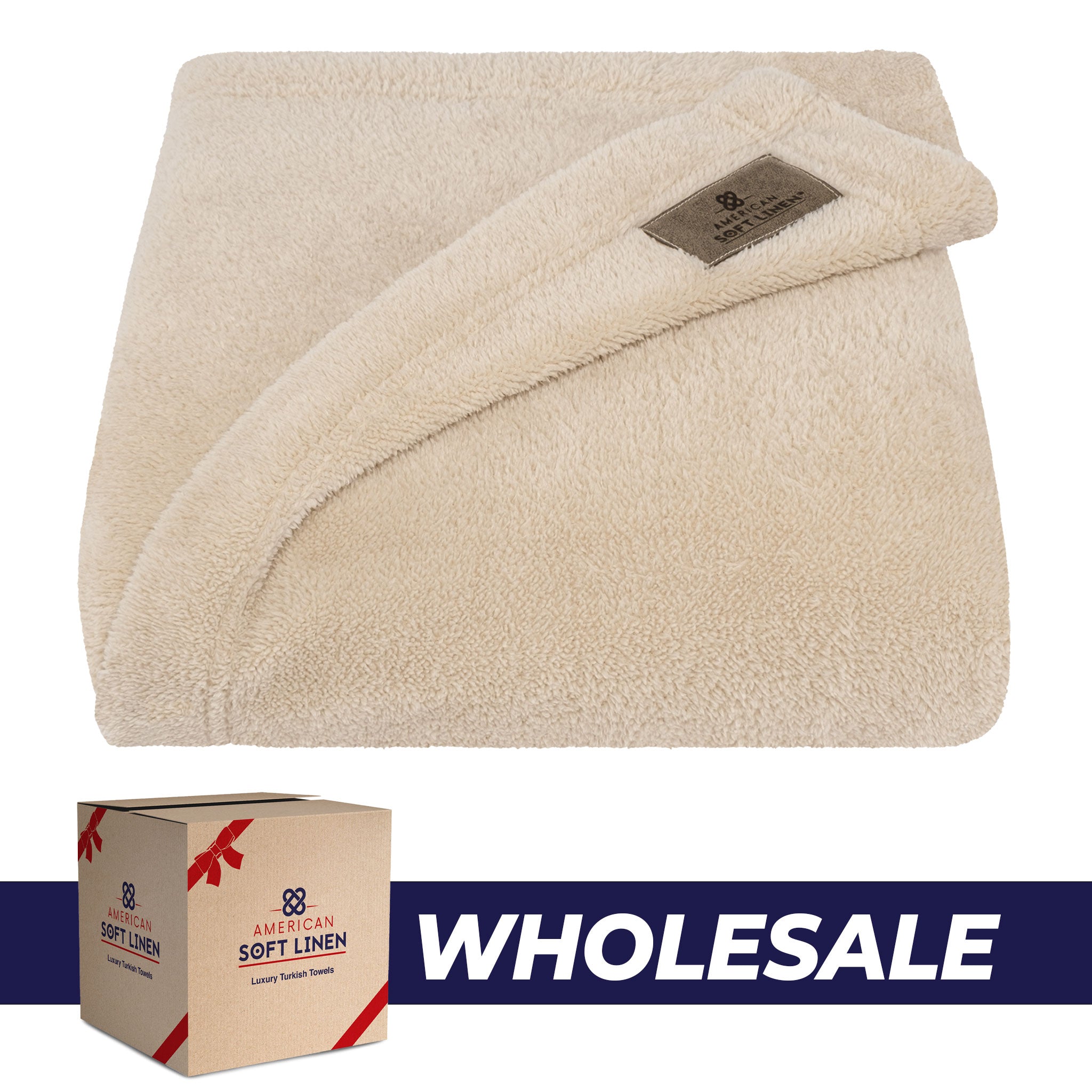 American-softlinen - Bedding Fleece Blanket - Wholesale - 24 Set Case Pack - Throw Size 50x60 inches - Sand-Taupe - 0
