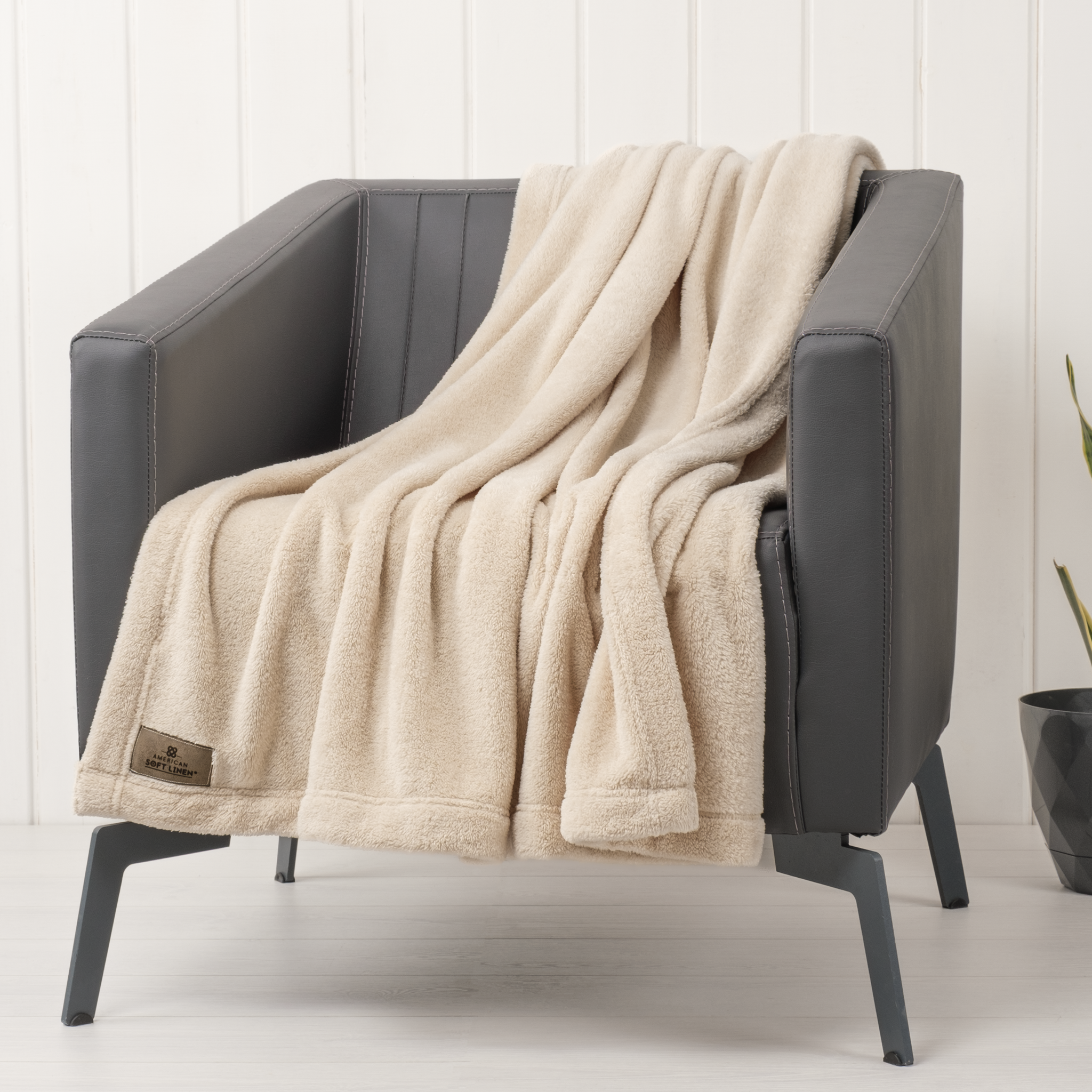 American-softlinen - Bedding Fleece Blanket - Wholesale - 24 Set Case Pack - Throw Size 50x60 inches - Sand-Taupe - 1
