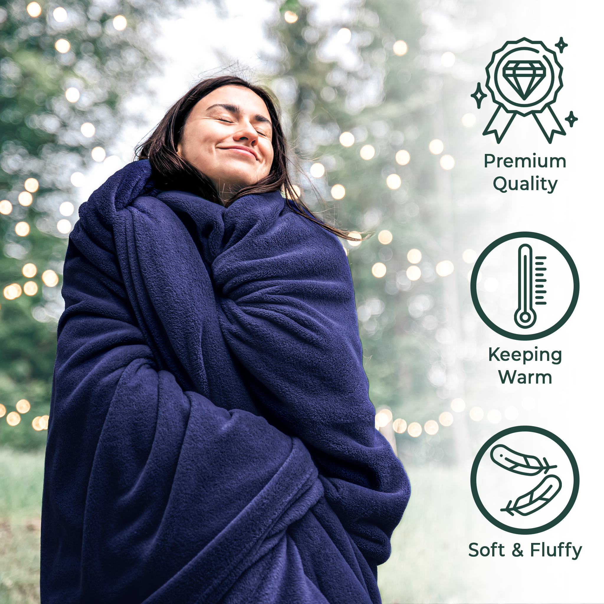 American-softlinen - Bedding Fleece Blanket - Wholesale - 9 Set Case Pack - Queen Size 85x90 inches - Navy-Blue - 2