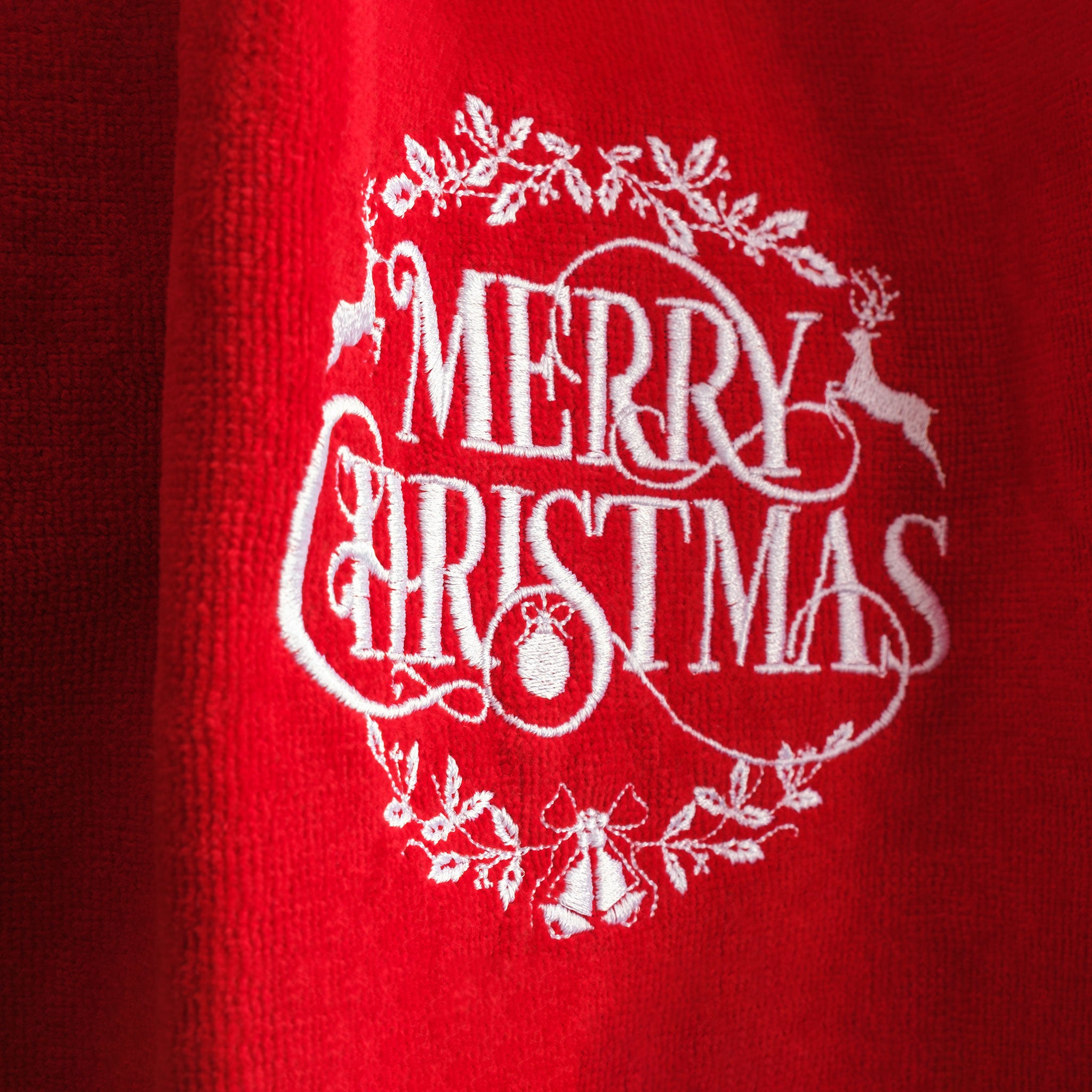 American-softlinen - Christmas Towels 2 Packed Embroidered Towels for Decor Xmas - Merry-Hoho - 5