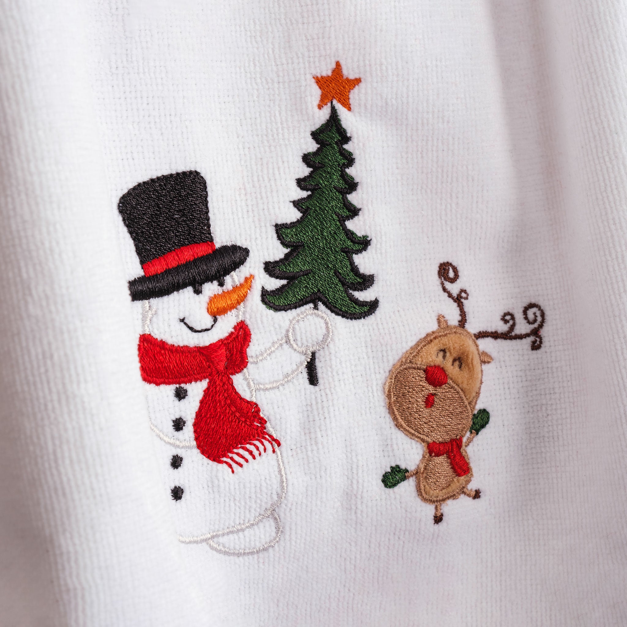 American-softlinen - Christmas Towels 2 Packed Embroidered Towels for Decor Xmas - Snowmen - 4