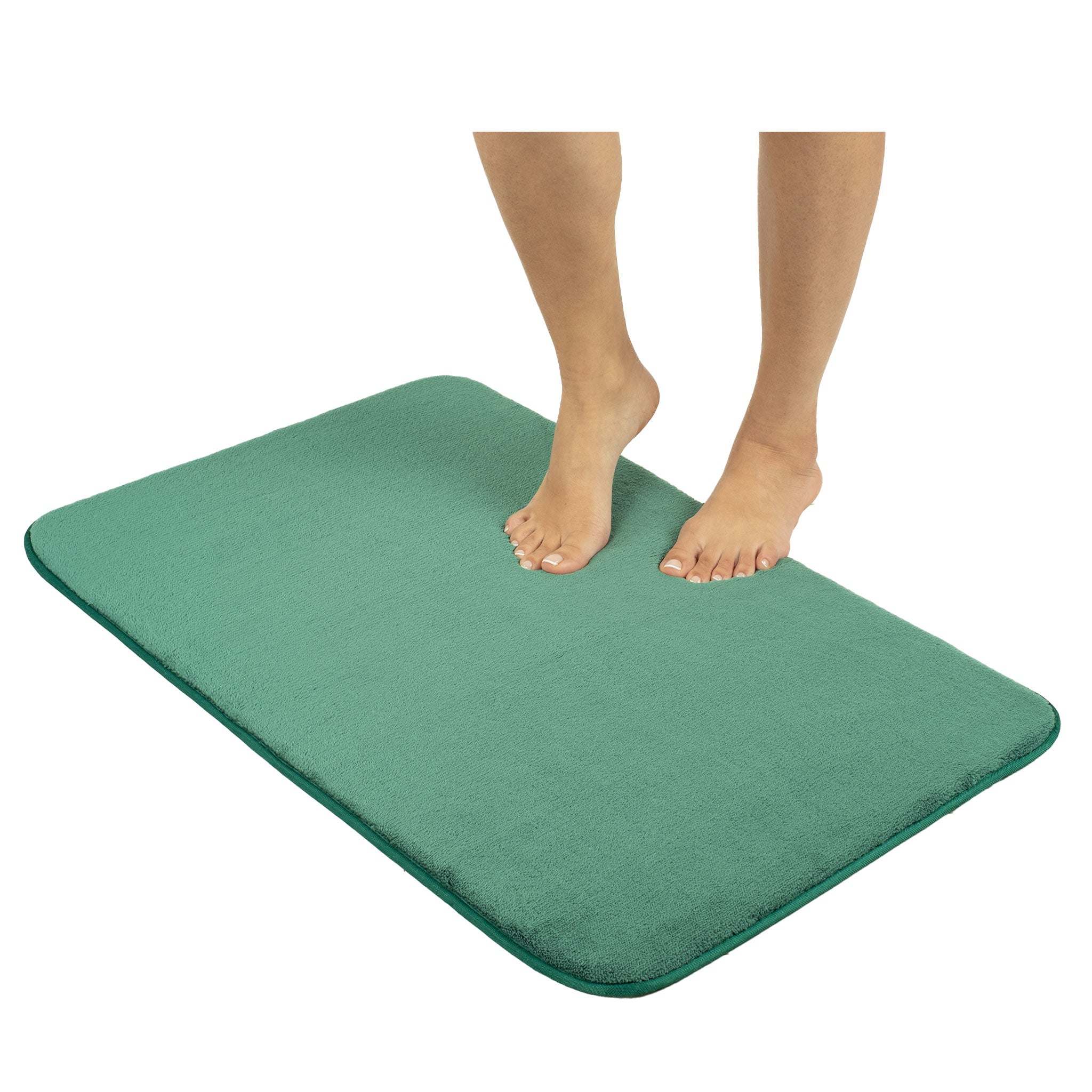 American-softlinen - Fluffy Foamed Non-Slip Bath Rug-21x32 Inch - Colonial-Blue - 1
