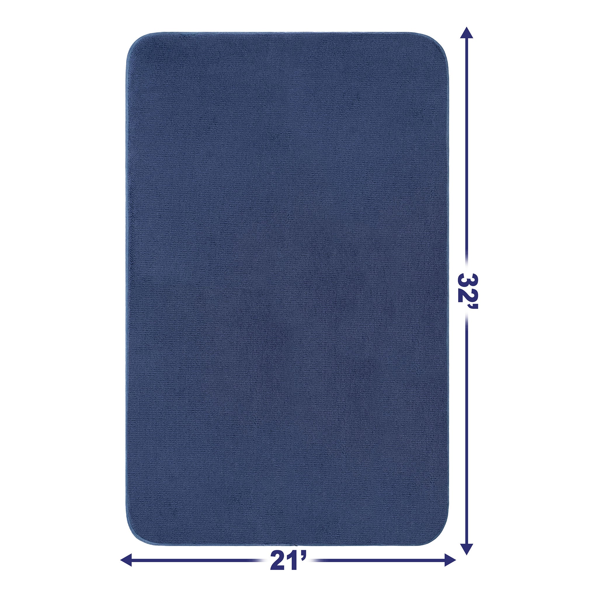 American-softlinen - Fluffy Foamed Non-Slip Bath Rug-21x32 Inch - Navy-Blue - 3
