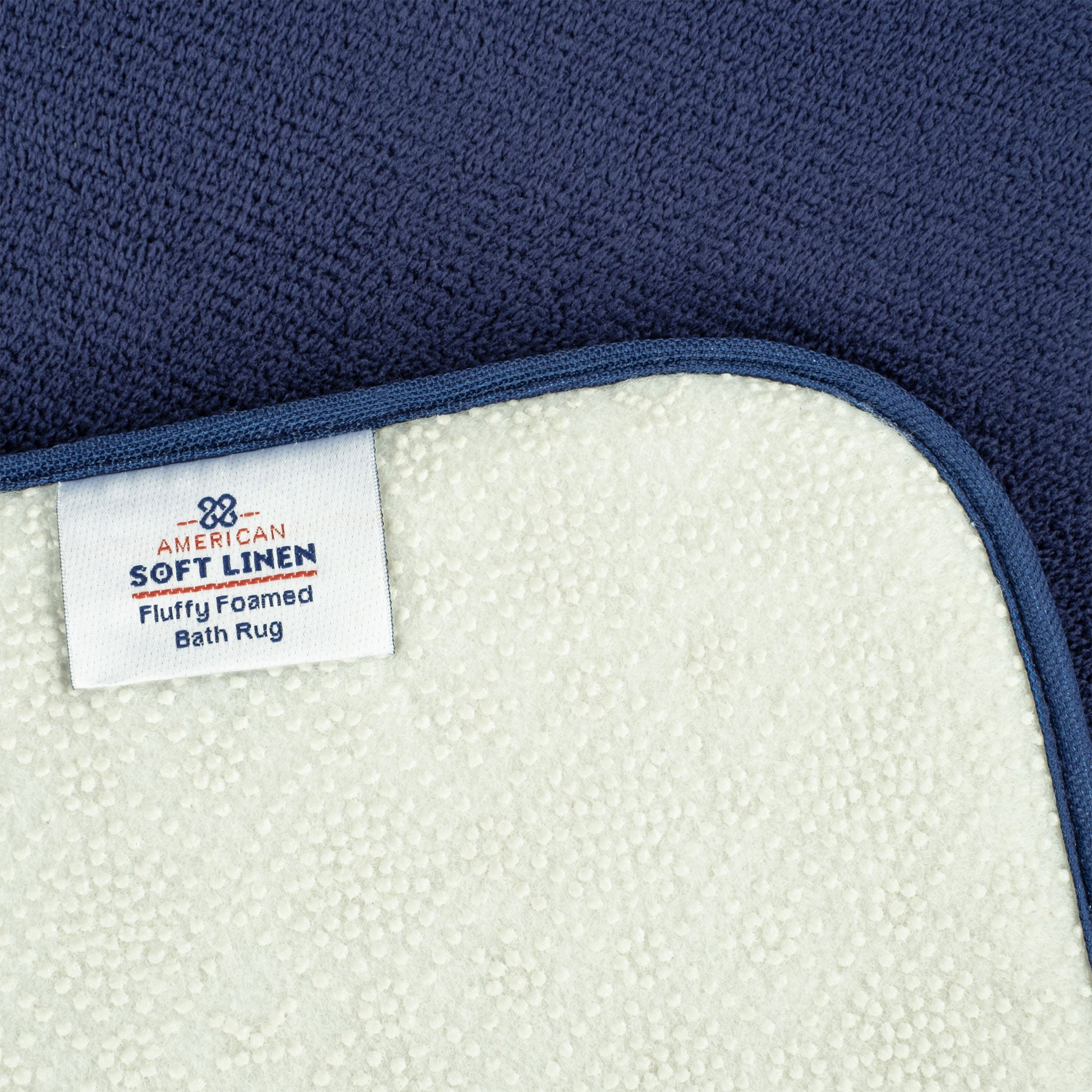 American-softlinen - Fluffy Foamed Non-Slip Bath Rug-21x32 Inch - Navy-Blue - 4