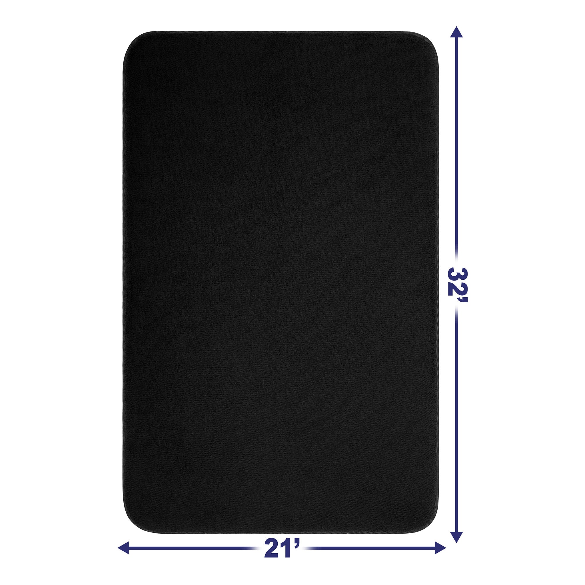American-softlinen - Fluffy Foamed Non-Slip Bath Rug 21x32 Inch -  18 Set Case Pack - Black - 3