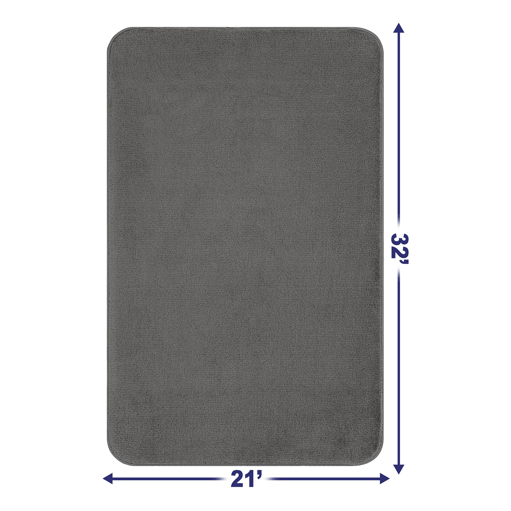 American-softlinen - Fluffy Foamed Non-Slip Bath Rug 21x32 Inch -  18 Set Case Pack - Gray - 3