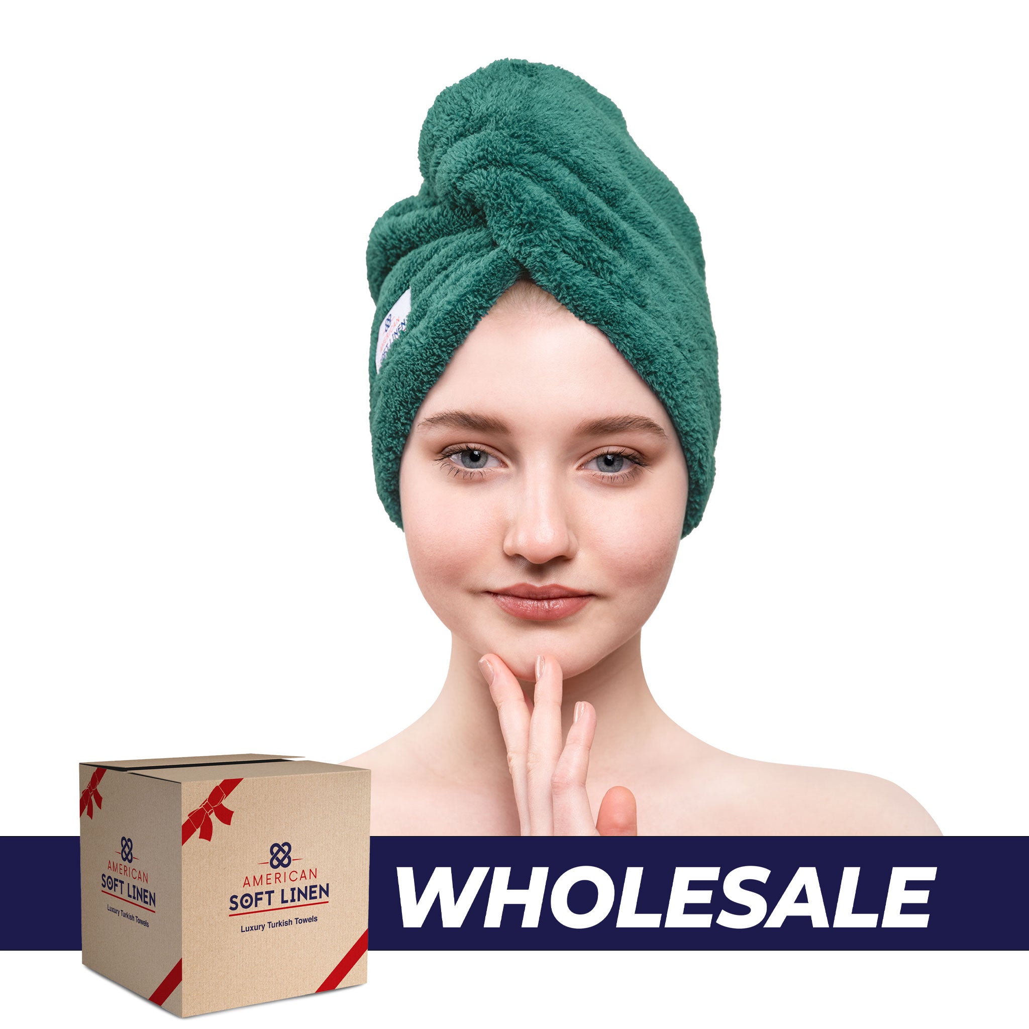 American-softlinen - Hair Drying Towel - 1-PACKED - 90 Piece Case Pack - Colonial-Blue - 0