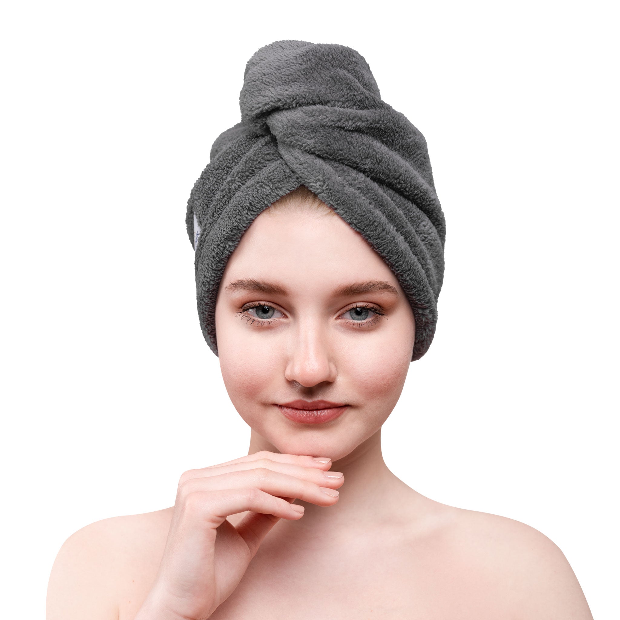 American-softlinen - Hair Drying Towel - 1-PACKED - 90 Piece Case Pack - Gray - 1