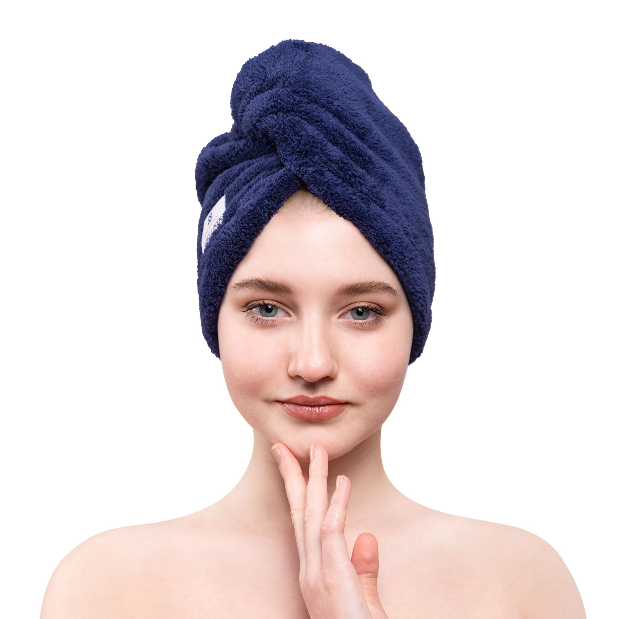 American-softlinen - Hair Drying Towel - 1-PACKED - 90 Piece Case Pack - Navy-Blue - 1