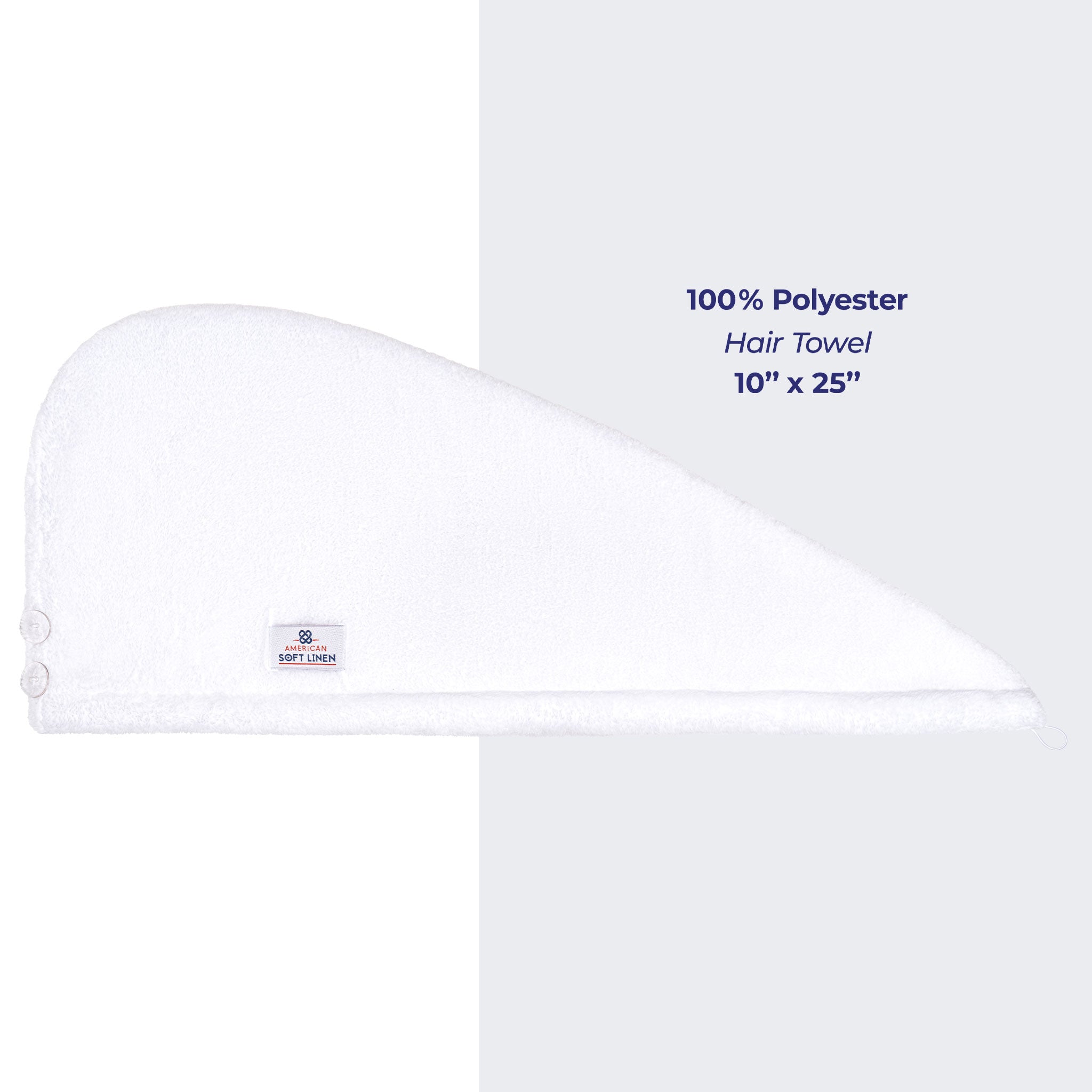American-softlinen - Hair Drying Towel - 2-PACKED - 50 Piece Case Pack - White - 4