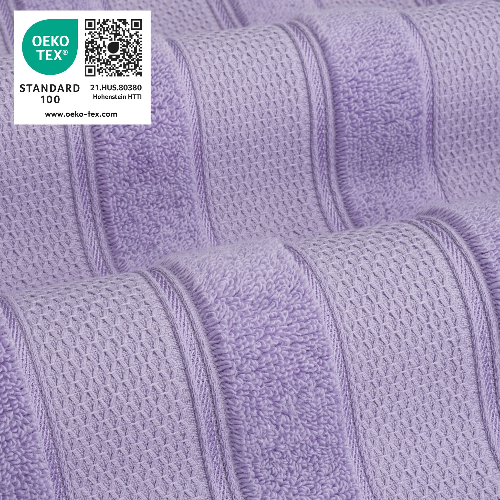 American-softlinen - Salem 6 Piece Turkish Combed Cotton Luxury Bath Towel Set - 10 Set Case Pack - Lilac - 3