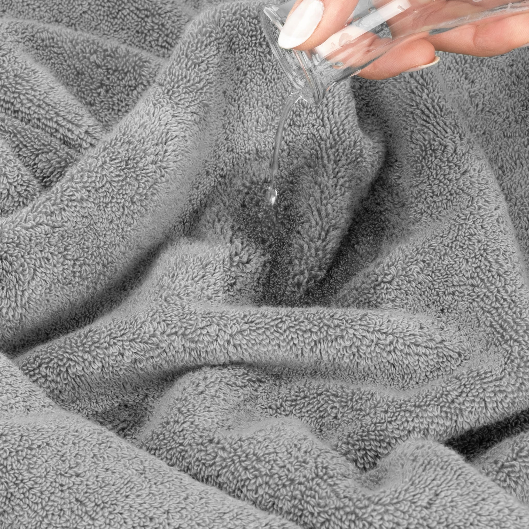 American-softlinen - Salem 6 Piece Turkish Combed Cotton Luxury Bath Towel Set - 10 Set Case Pack - Rockridge-Gray - 7