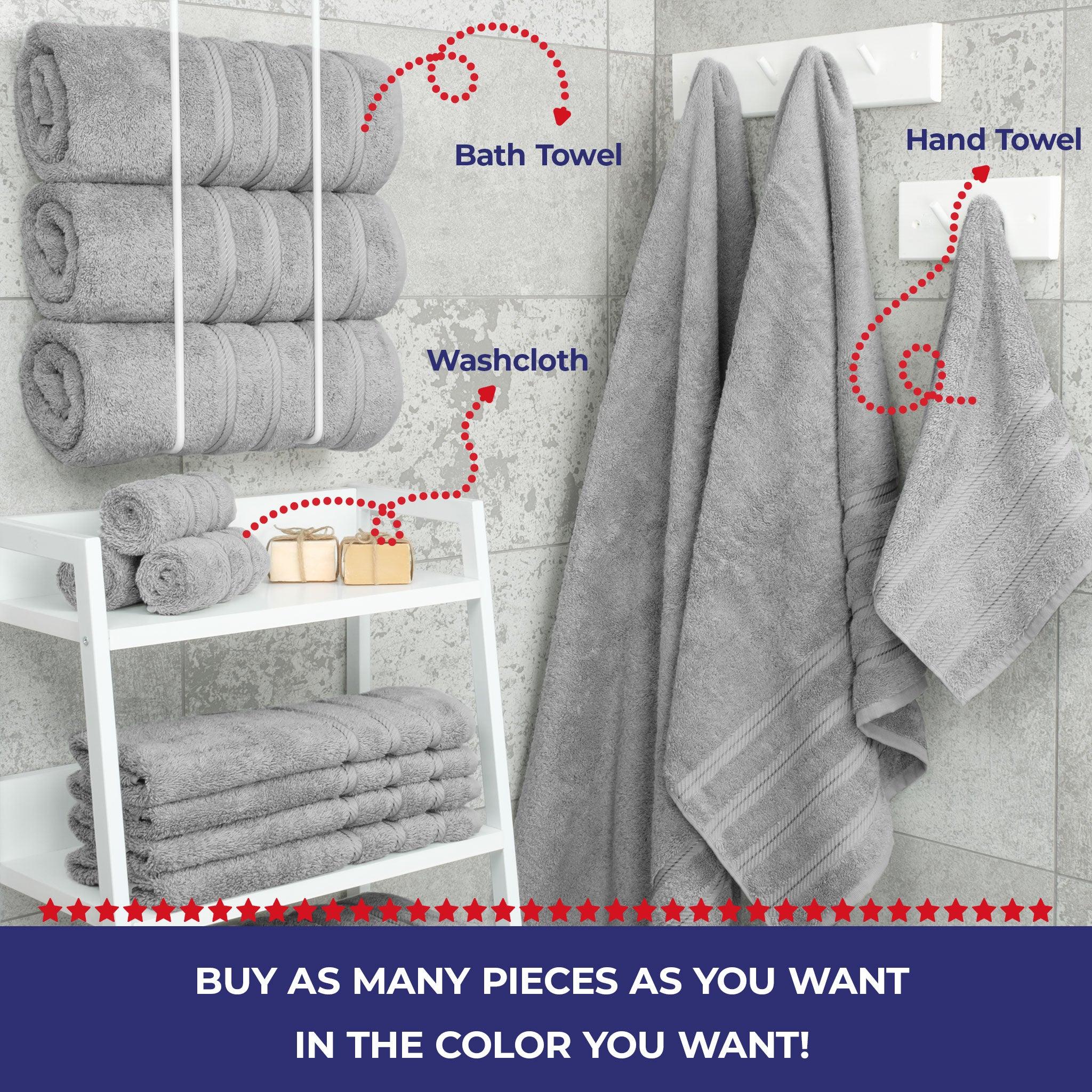 American-softlinen - Single Piece Turkish Cotton Bath Towels - Rockridge-Gray - 4