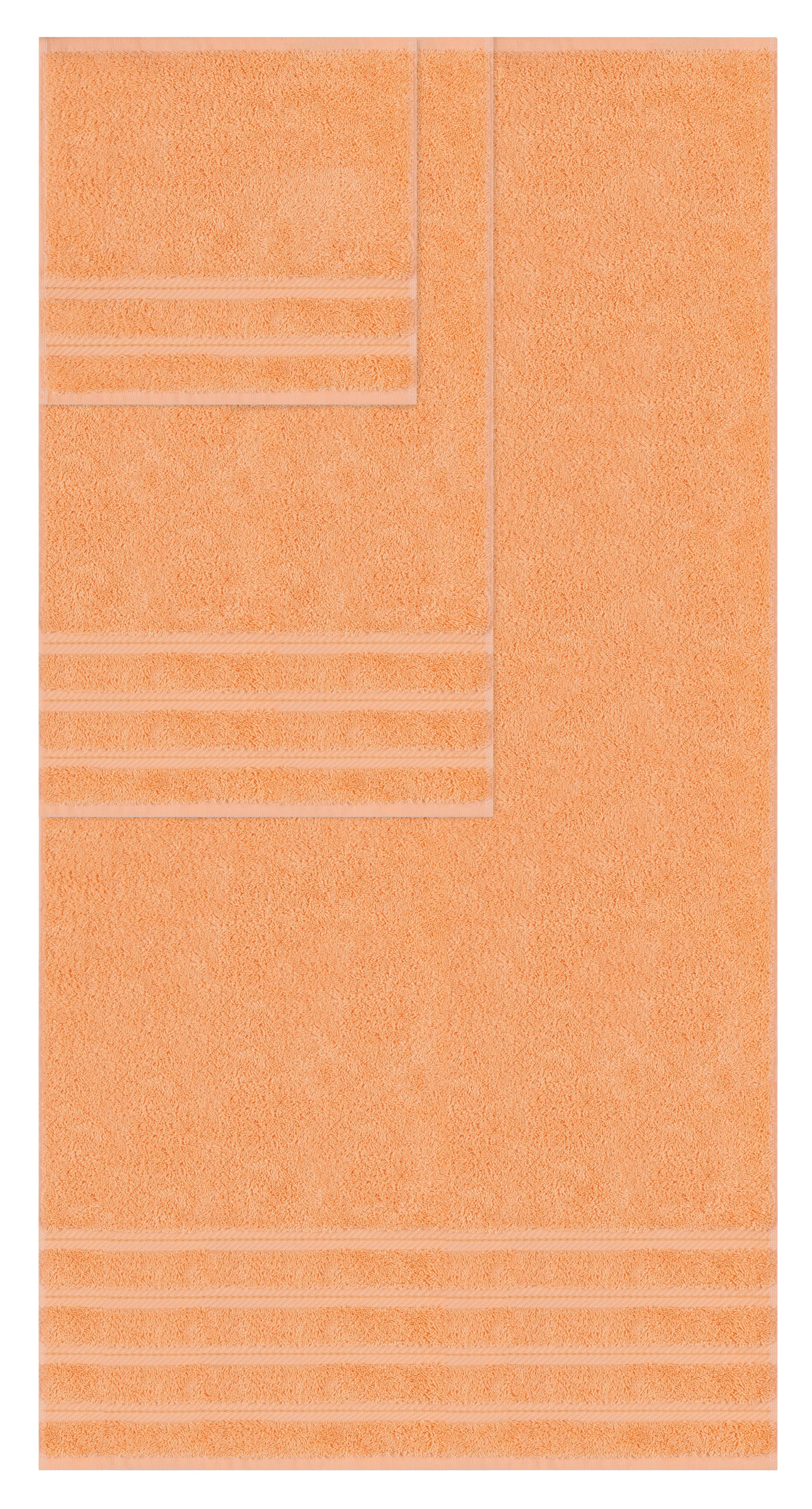 American-softlinen - Embroidery 6 Piece 100% Turkish Cotton Towel Set - Malibu-Peach - 0