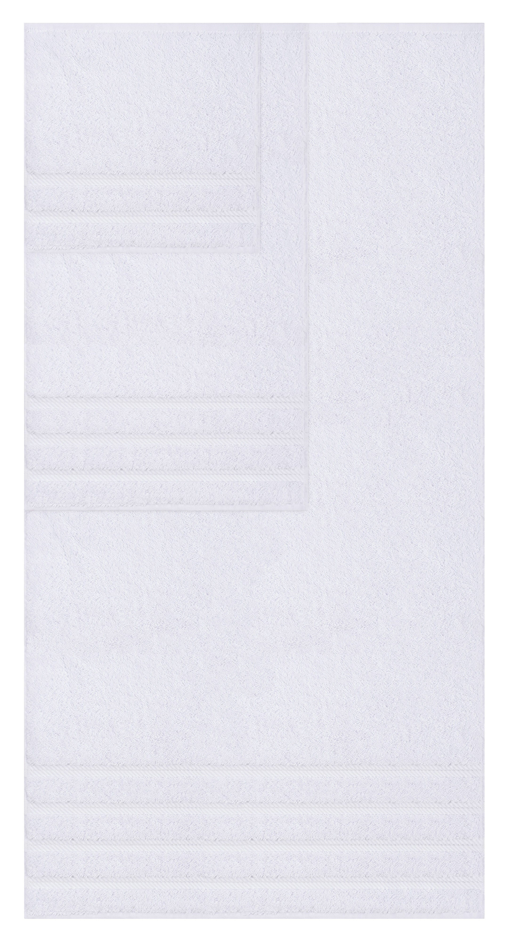 American-softlinen - Embroidery 6 Piece 100% Turkish Cotton Towel Set - White - 0